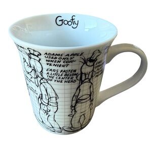 Goofy Disney Sketchbook Coffee Mug White and Black 12 ounces